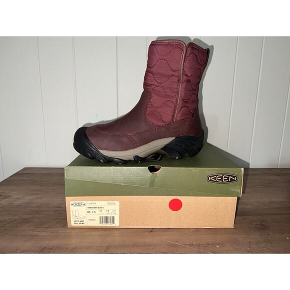 KEEN Women's 7.5 Betty Boot Pull-On Zip Waterproof Insulated Snow Black Keen Dry - Picture 1 of 7